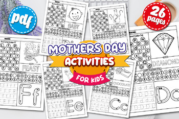 Preview of Mother's Day Activities | Letter Recognition Worksheets | Writing & Tracing A-Z