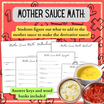 Preview of Mother Sauce Math BUNDLE Partner Work Homework Sauce Unit