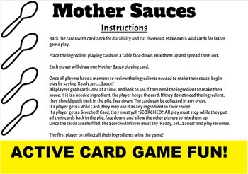 Preview of Two Fun Mother Sauces Card Games; FACS Culinary Arts Classical Derivative Sauce