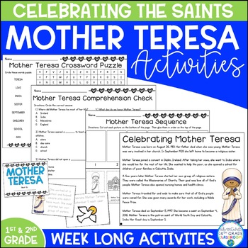 Preview of Mother Teresa Activities for Primary Grades