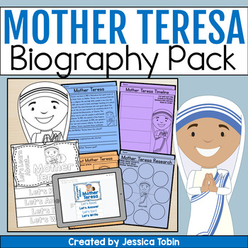 Preview of Mother Teresa Biography Pack - Women's History Month Biography Project