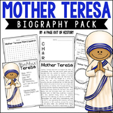 Mother Teresa Biography Unit Pack Womens History
