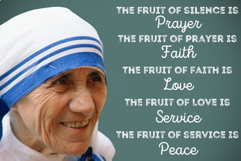 Preview of Mother Teresa "Fruit of Silence" Prayer Poster