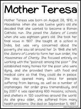 mother teresa biography essay