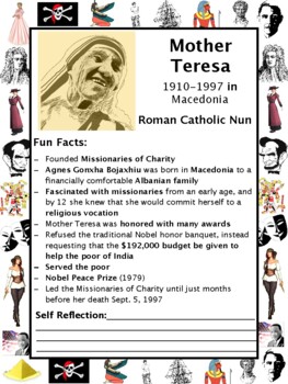Preview of Mother Teresa PACKET & ACTIVITIES, Important Historical Figures Series