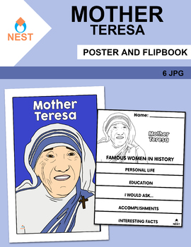 Mother Teresa Poster and Flipbook by Elvia Montemayor -Nest- | TPT