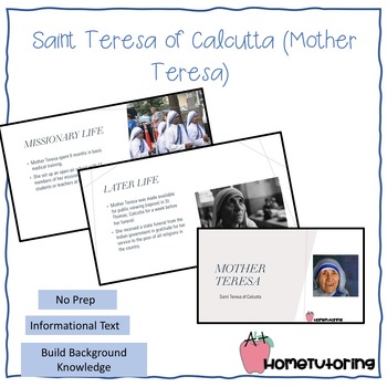 Preview of Mother Teresa (St. Teresa of Calcutta) PowerPoint Presentation