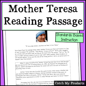 Preview of Mother Teresa Activities