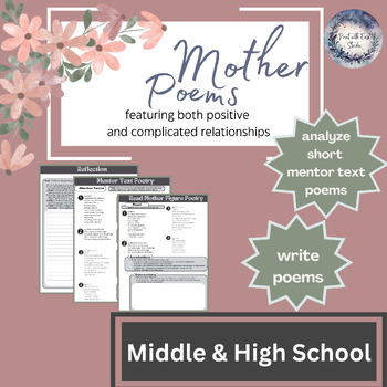 Preview of Mother Theme Poetry Mother's Day- Mentor Texts Analyze & Write- High School