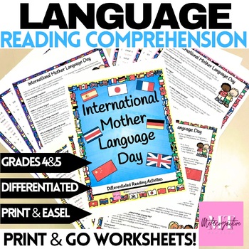 Preview of Mother Language Day Reading Comprehension Worksheet