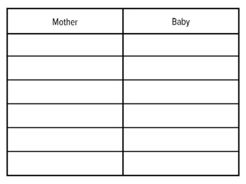 Mother and Baby Animal Measuring Chart, Mother's Day, free | TPT