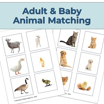 Preview of Mother and Baby Matching - FARM ANIMALS - Montessori Preschool Science Printable