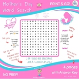 Mother's Day 2024 Word Search Printable Activity Worksheet