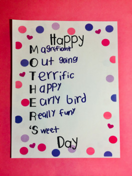 Mother's Day Acrostic Gift by Moving Towards Mastery | TpT