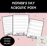 Mother's Day Acrostic Poem Printable WITH Primary Handwrit