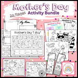 Mother's Day Activities Bundle; 20 page; No prep. Coloring