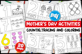 Mother's Day Activities, Numbers Writing Practice 1-20, Nu