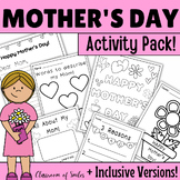 Mother's Day Activities Packet ELA - Writing - Coloring - 