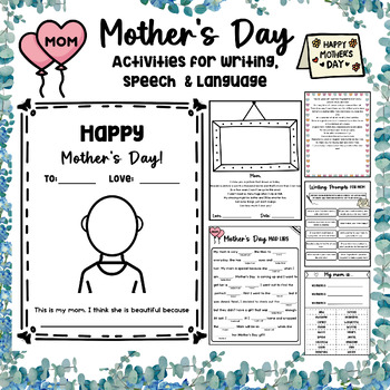 Preview of Mother's Day Activity Bundle: Writing, Speech & Language