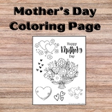 Mother's Day Activity Coloring Page May Kindergarten Activity