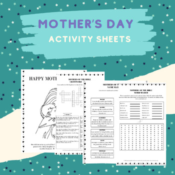 Preview of Mother's Day Activity | Mothers of the Bible Activity Sheets
