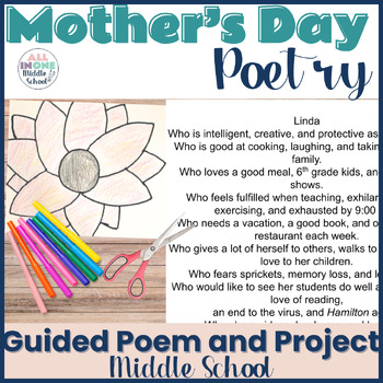 Preview of Mother's Day Activity - Poetry and Craft Project for Middle School