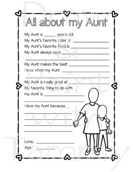 Mother S Day All About Interview Activity Printable Includes Aunt And Grandma