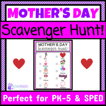 Preview of Mother's Day Activity Scavenger Hunt | Preschool Elementary Special Education