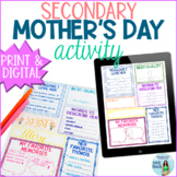 Mother's Day Activity for Secondary Students PRINT & DIGITAL