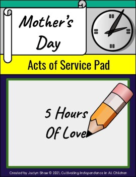 Preview of Mother's Day "Acts of Service Pad"