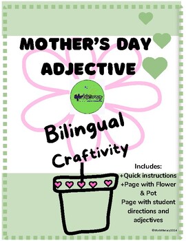 Preview of Mother's Day Adjective Bilingual Flower Craftivity