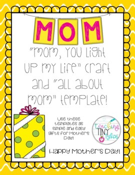 Mother's Day: All About Mom and Craft Template by Teaching Tiny Tykes