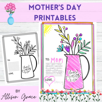 Mother's Day- All About My Mom & Letter Templates by By Allison Grace