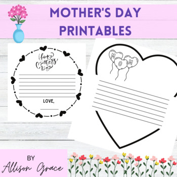 Mother's Day- All About My Mom & Letter Templates by By Allison Grace