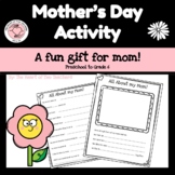 Mother's Day "All About my Mom" Activity / Questions
