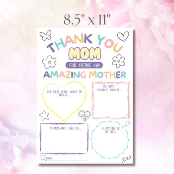 Preview of Mother's Day Appreciation | Printable Mother's Day Card | Girls