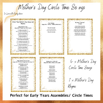 Preview of MOTHER'S DAY ASSEMBLY/ CIRCLE TIME SONGS for PRESCHOOL, KINDERGARTEN,EARLY YEARS