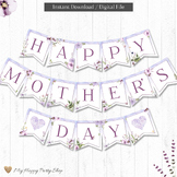 Mother's Day Banner, Happy Mother's Day Banner, Lavender R