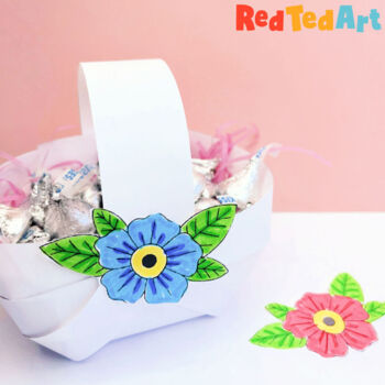 Preview of Mother's Day Basket Craft/ Craftivity - with & without template - simple STEAM