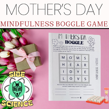 Preview of Mother's Day 2024, Boggle, Mindfulness Activities, Coloring Page, Worksheet