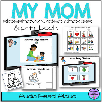 Preview of Mother's Day Book Slideshow, Print Book, Videos Special Ed and Speech Therapy