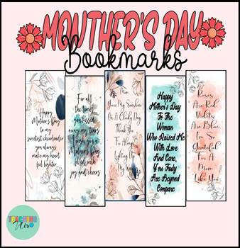 Preview of Mother's Day Bookmarks | Mother's Day Elegant Gifts With Inspirational Messages