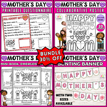Preview of Mother's Day Bundle: Crafts, Activities, & Reading for Classroom Celebrations!