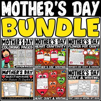 Preview of Mother's Day Bundle: Crafts, Gift Cards, Questionnaire, Coloring Pages, & More