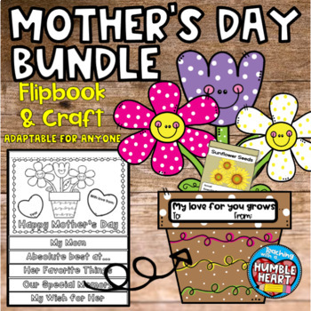 Preview of Mother's Day Bundle | Personalized Flipbook & Flower Craft