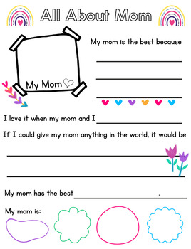 Preview of Mother's Day Bundle - Writing - Questionnaire - Art - Craft - Poem - Fingerprint