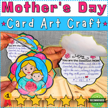 Preview of Mother's Day Card Art Craft - Best Gift for Mom - Writing Craft -Writing Prompt❤