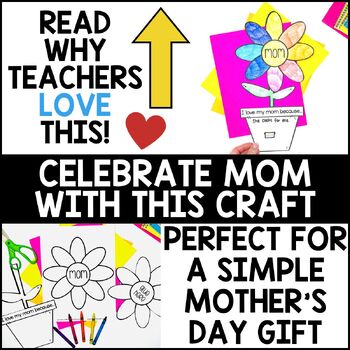 Mother's Day Card Craft - Flower Gift by A Dab of Glue Will Do | TpT
