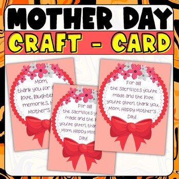 Preview of Mother’s Day Card - Craft activities Mother's Day Gift- Messages For Mother's