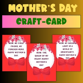 Preview of Mother’s Day Card - Craft activities Mother's Day Gift- Messages For Mother's